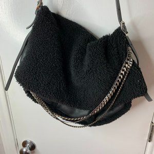 Jimmy Choo Fuzzy Black Leather Bag